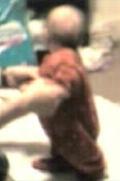 This is a blurry picture, but really cute with her standing up!!