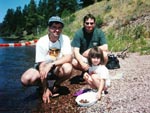 Chris, Lee and Hannah at Salmon Lake, MT 7/00