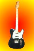 A black Fender Stratocaster