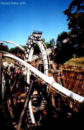 The vertical loop of Nemesis, this is where riders experience 4G's.