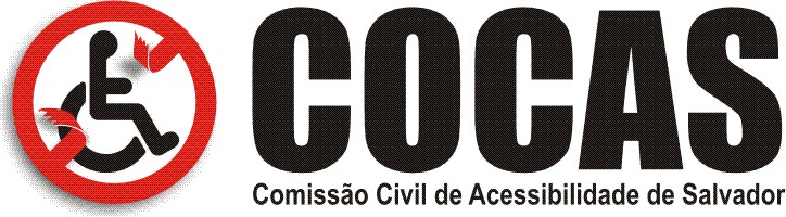 O s�mbolo da Cocas: a representa��o de pessoa com defici�ncia, uma pessoa em cadeira de rodas, rasgando o tra�o que representa proibi��o