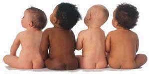 naked gang looking at the wall