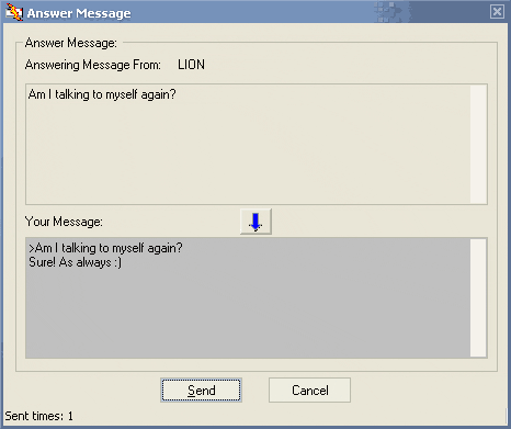 Answer Message dialog