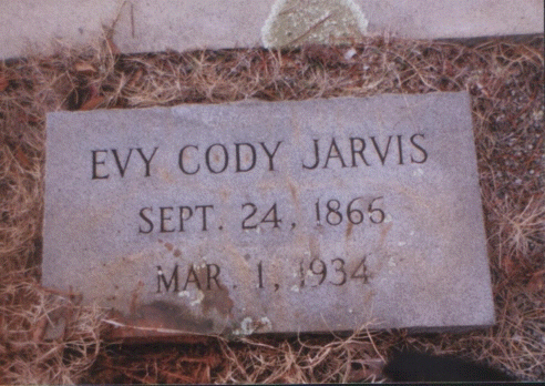 Headstone for Evy Cody Jarvis
