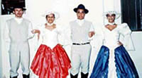 Reginaldo, Mislene, Helton e N&aacute;dia - Grupos Vermelho e Azul - Ano 2000