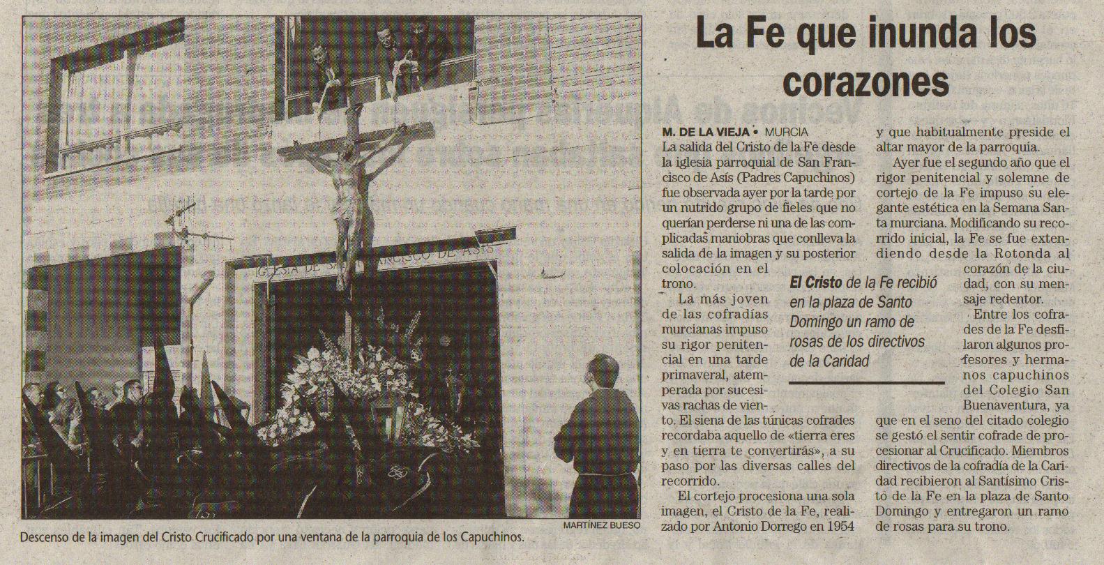 Diario La Verdad, de Murcia. 8 de abril de 2001
