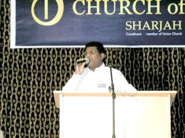 Pastor Jose George (Associate Pastor Church of God, Sharjah, UAE) Leading the meeting...........