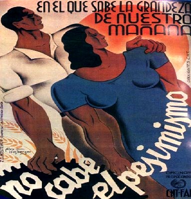 Cartel dise&ntilde;ado por Aleix Hinsberger y editado por CNT-FAI en 1937