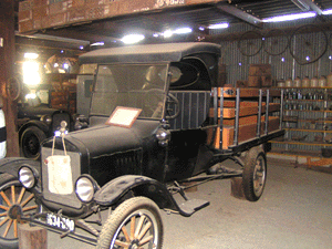 antique cars on the river