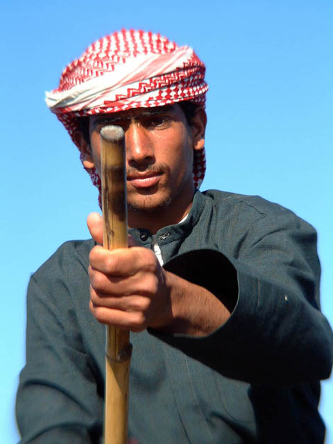 Boater in the Marshes, Iraq