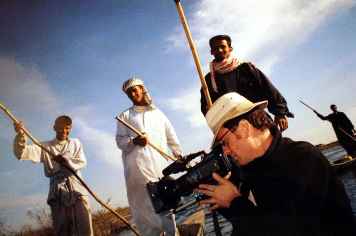 Boater in the Marshes, Iraq