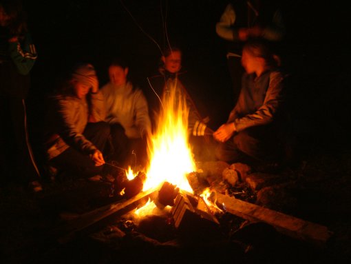 toasting marshmallows
