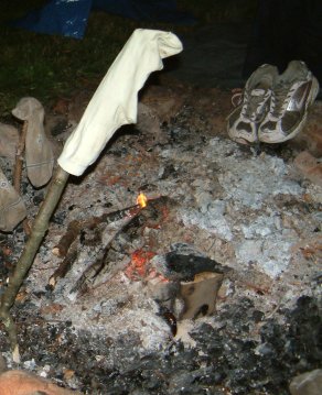 toasting socks!