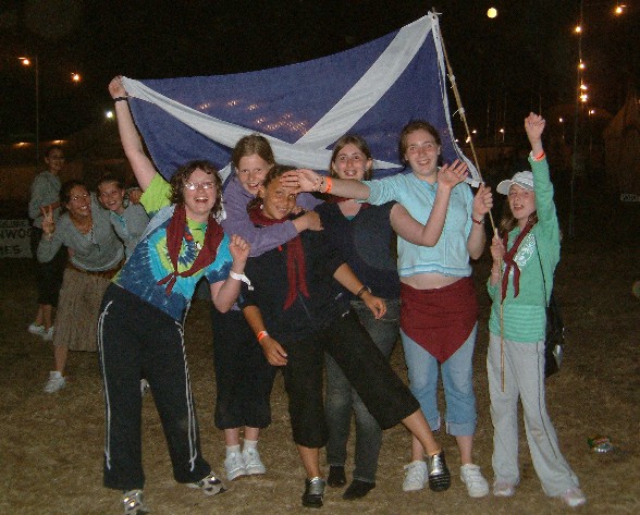 Showing off the flag