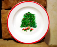 Christmas tree dinner plate 11"