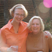 aunt betsy and colleen in the morning sun!