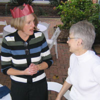 sarah and mom laughing...!