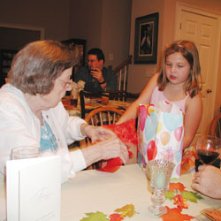 grandma opal opened this present from friend twice 'coz it was accidentally brought over with the other bags!&nbsp; she was confused, then we all laughed...