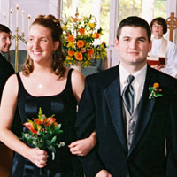 bec and sam recessing down the aisle...