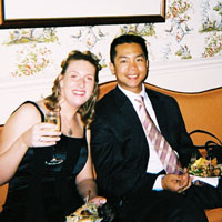 bec and her boyfriend, art (the man executive in charge of working out bus glitches)!