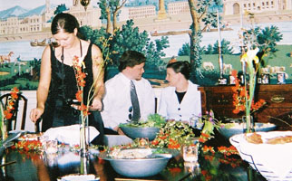 the buffet spread....with sunny, jason, and lori