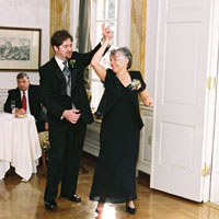ryan and his mom dancing...&nbsp; she's learning to waltz!