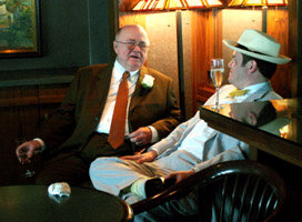groom and son ...perhaps discussing the finer points of haberdasheries?
