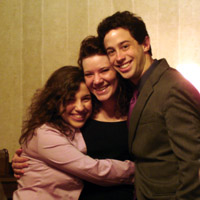 alex, emily, and justin - group hug!