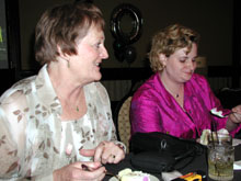 kara and aunt lindsay eat the delicious birthday cake