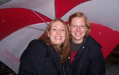 coll and bec beneath the umbrella...