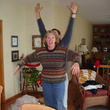 mom and dad dance while we make the candy-mill