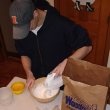 mixing frosting!