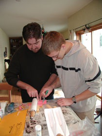 al and ryan build the wings from graham crackers and wafer cookies