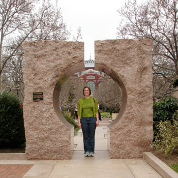 caroline in the garden by the freer museum