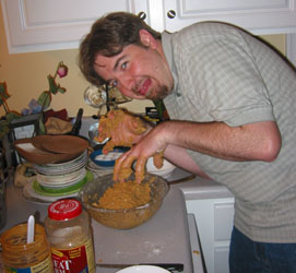 ryan making peanutbutter rectangle faces