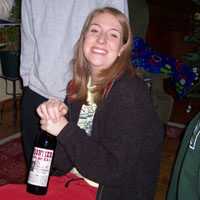 becca and her davy crockett wine!&nbsp; bin 42!