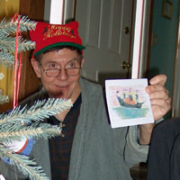 dad shows his stationary from mom...that features a viking ship he drew when he was 12!