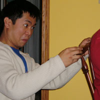 AUGH!&nbsp; says art.... pondering ryan's now broken chair...