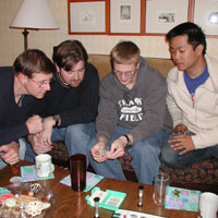 the men's team....trying to strategize against the women...