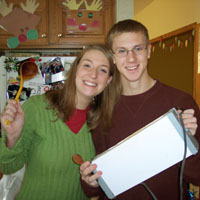 alex and becca prepare for the TOAST!&nbsp; hah.