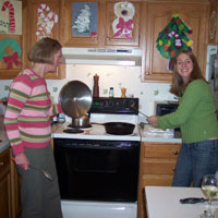 kitchen humor...preparing to "snuff" a potential kitchen fire...