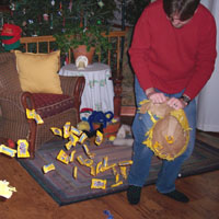 and it opens to reveal m&ms and butterfingers worse for the wear!&nbsp; yea!!!!