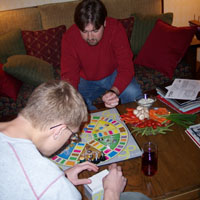 ryan and al played al's new trivial persuit game (the 90's version, so they knew the answers)