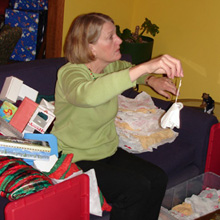 mom! with an adorable angel i made when i was 5!