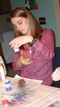 laura merrily joining in in the pinecone festivities