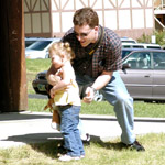 a little father daughter...wresling?&nbsp; heehee