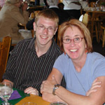 al & little lindsay at mimi's birthday feast