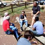 the men discuss...embroidary or something...