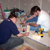 easter weekend theatre construction, dad and ryan....