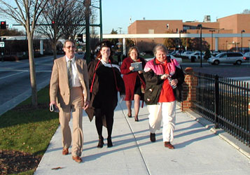 mr blinn, emily, paulette, carla...on our way to dinner!&nbsp; hungry!